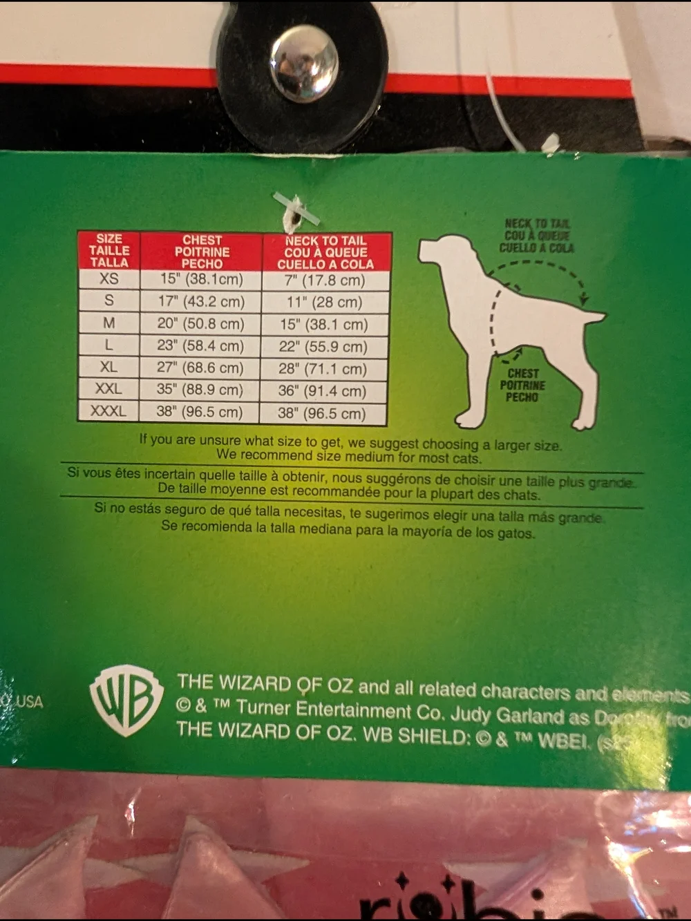 NWT Rubies Pets The Wizard of Oz Glinda the Good Witch Dog Costume in Large